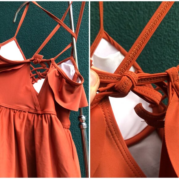 Coral Pink Bathing Suit Dress , Size US 4 (small) - Picture 7 of 10